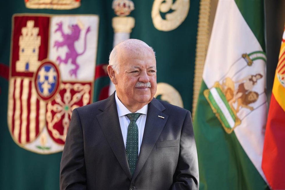 El presidente del Parlamento andaluz, Jesús Aguirre, durante el acto de toma de posesión de Juanma Moreno como presidente de la Junta de Andalucía. A 5 de julio de 2026 en Sevilla (Foto de archivo).