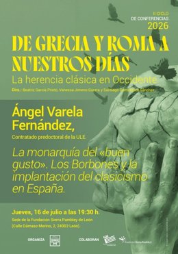 Cartel de la conferencia que impartirá el investigador Ángel Varela Fernández mañana en la Fundación Sierra Pambley (León).