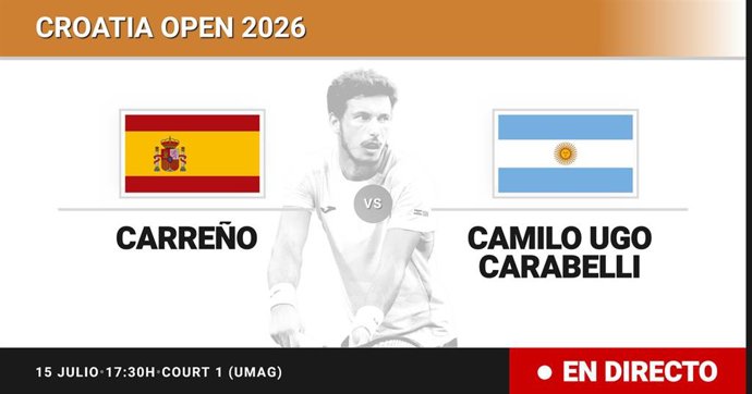 Pablo Carreno Busta - Camilo Ugo Carabelli: resumen y estadísticas del partido de Octavos de final de Croatia Open