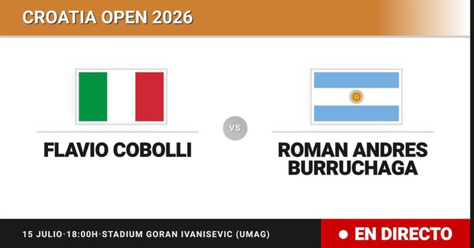 Flavio Cobolli - Roman Andres Burruchaga: resumen y estadísticas del partido de Octavos de final de Croatia Open