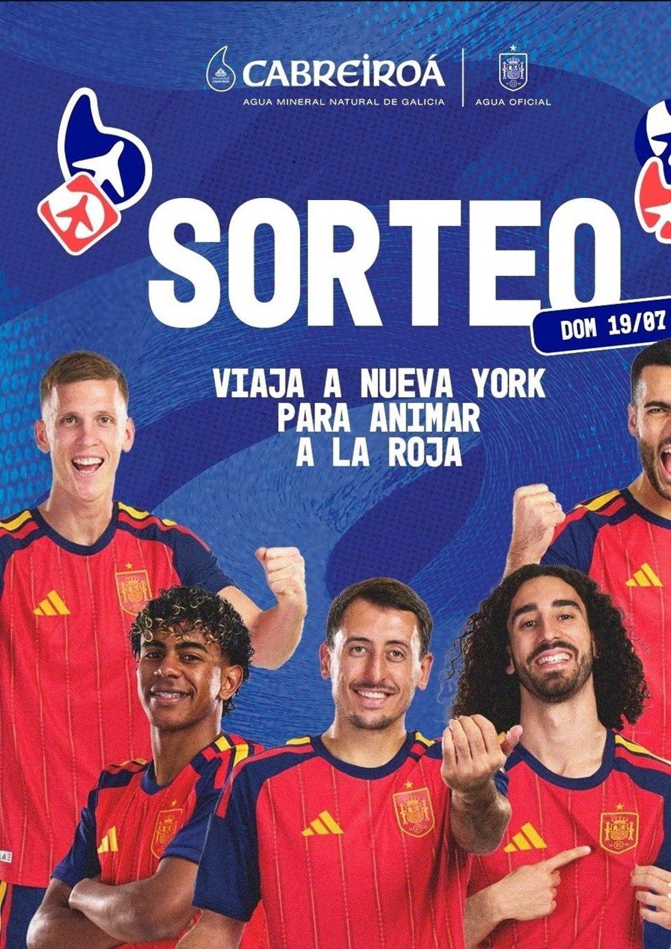 Cabreiroá llevará a dos aficionados a Nueva York para animar a España en la final del Mundial de fútbol.