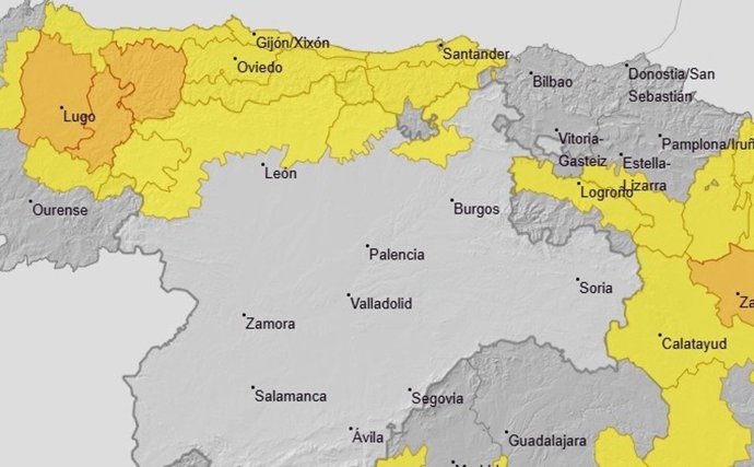 Las lluvias y tormentas pondrán este jueves en aviso a Burgos, León y Palencia