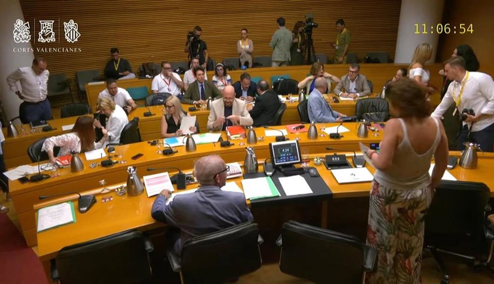 Comisión de Economía, Presupuestos y Hacienda de Les Corts, este miércoles, donde se han producido los hechos