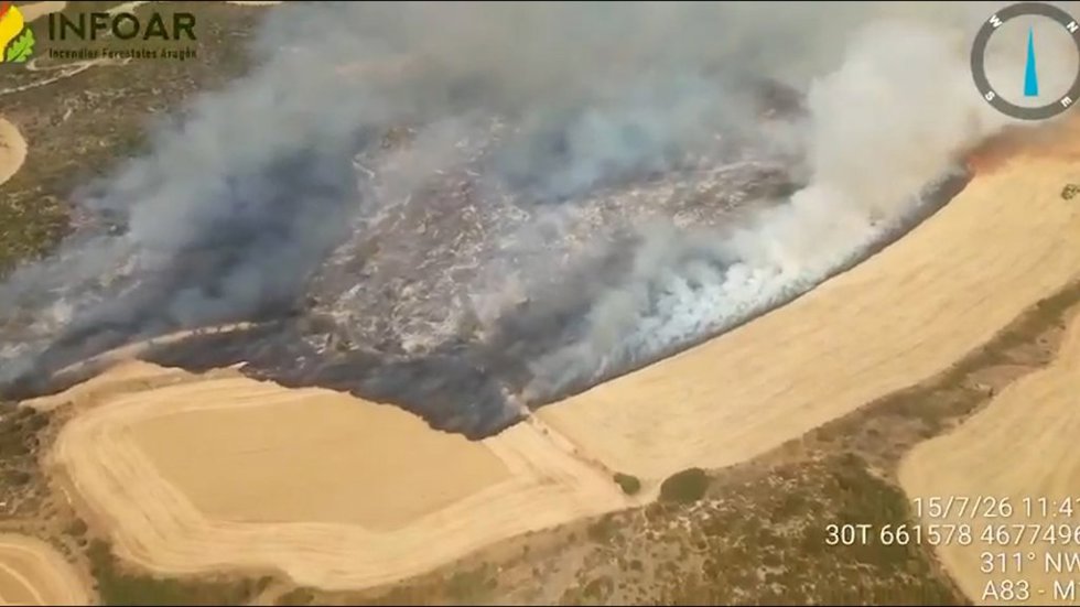 Incendio en Orés (Zaragoza).