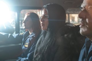 Santiago, 15 de julio de 2026.  La ex Alcaldesa de Antofagasta Karen Rojo sale de Policia Internacional luego de ser extraditada desde Paises Bajos por solicitud de la justicia Chilena  Diego Martin/Aton Chile