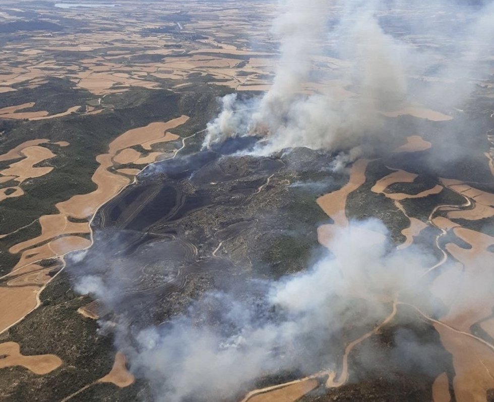 Archivo - Superficie calcinada en el incendio forestal de Orés.