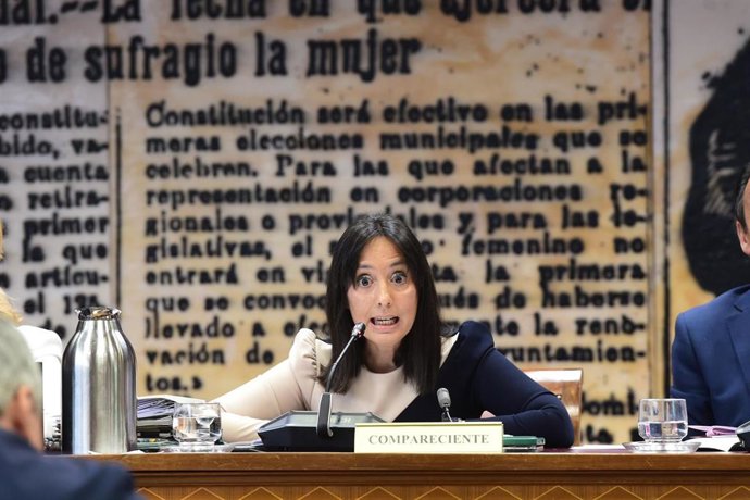 La directora general de la Guardia Civil, Mercedes González Fernández, en su comparecencia ante la Comisión de Interior, en el Senado