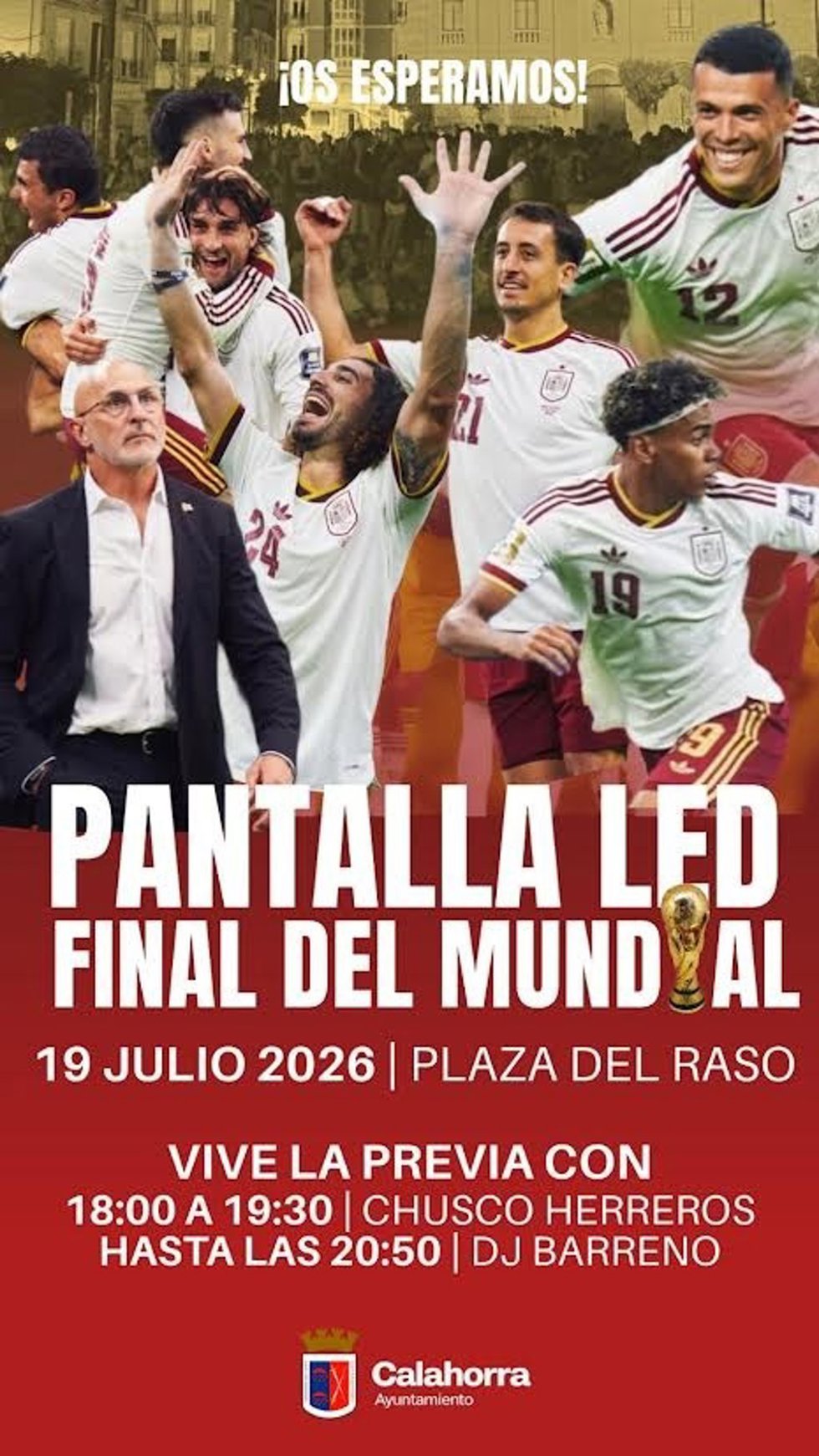 Calahorra instalará una pantalla gigante de led en la plaza de El Raso para ver la final del Mundial 2026
