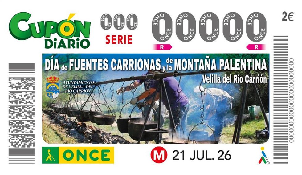 Cupón de la ONCE dedicado al Día de Fuenetes Carrionas y la Montaña Palentina.