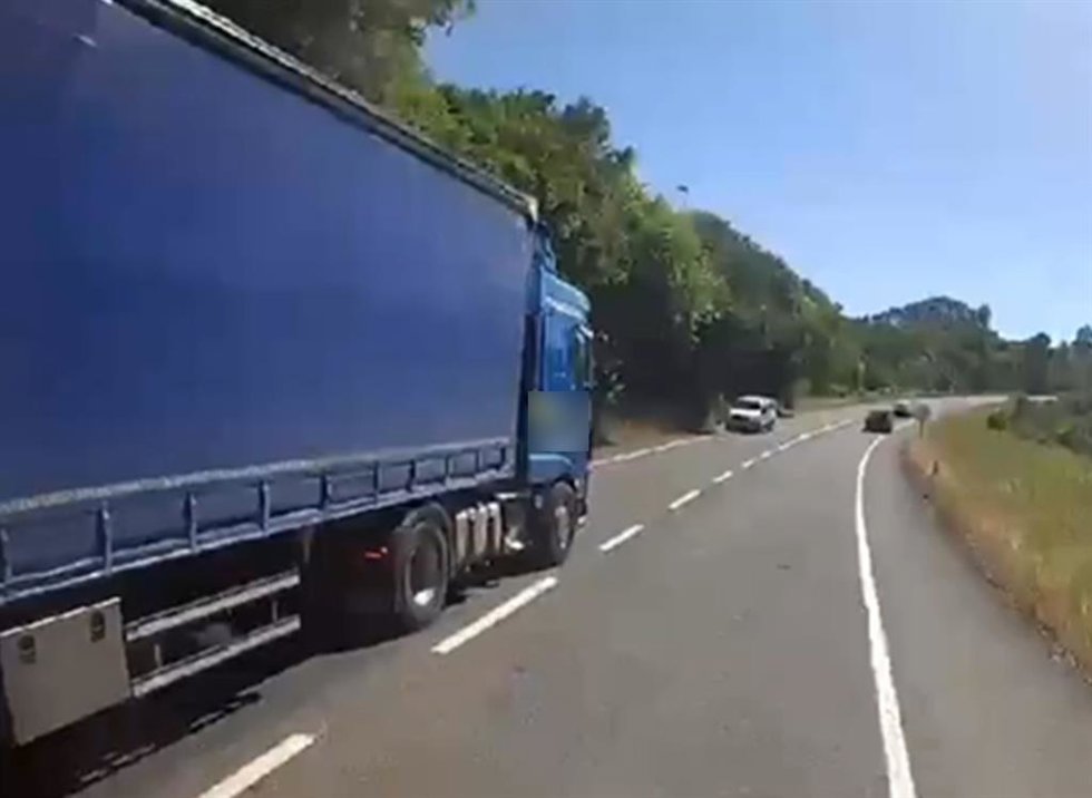 Imagen del adelantamiento del tráiler