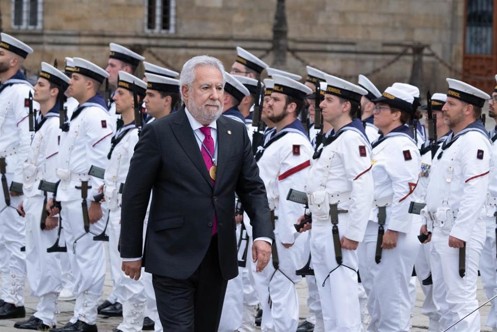 Archivo - El presidente del Parlamento de Galicia, Miguel Ángel Santalices Vieira, a su llegada a la tradicional ofrenda al Apóstol, a 25 de julio de 2024, en Santiago de Compostela.