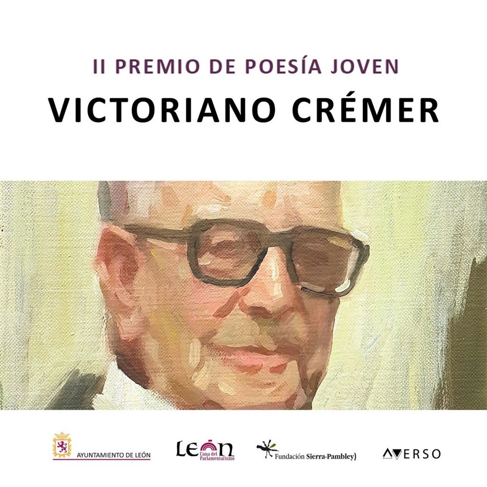 Cartel del II Premio de Poesía Joven 'Victoriano Crémer'.