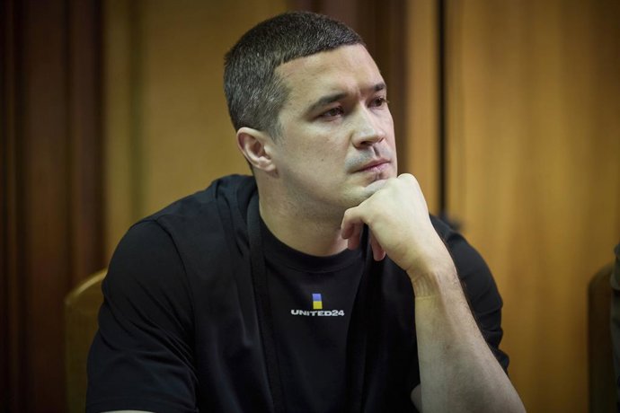 May 23, 2024, Kiev, Kyiv Oblast, Ukraine: Ukrainian Minister of Digital Transformation, Mykhailo Fedorov listens to ambassadors of the UNITED24 fundraising platform following the 2nd annual Summit meeting, May 23, 2024, in Kyiv, Ukraine. UNITED24 raises m