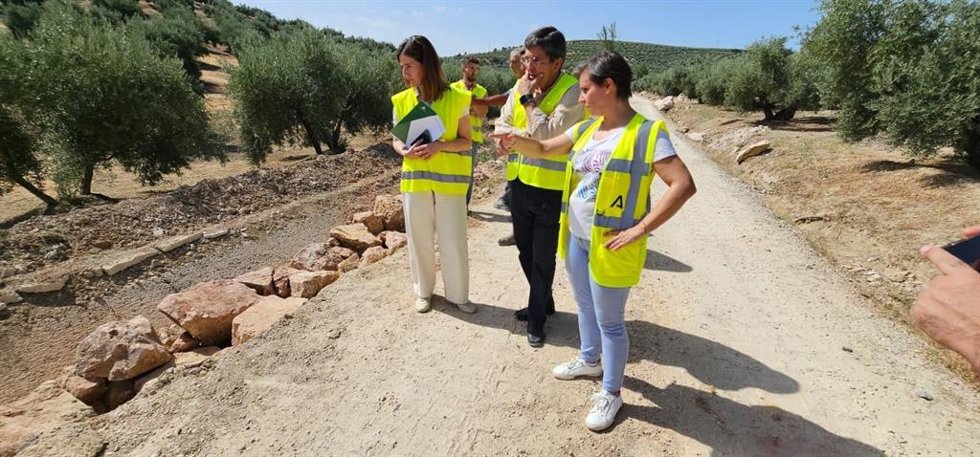 Visita a obras en caminos rurales de Torredonjimeno