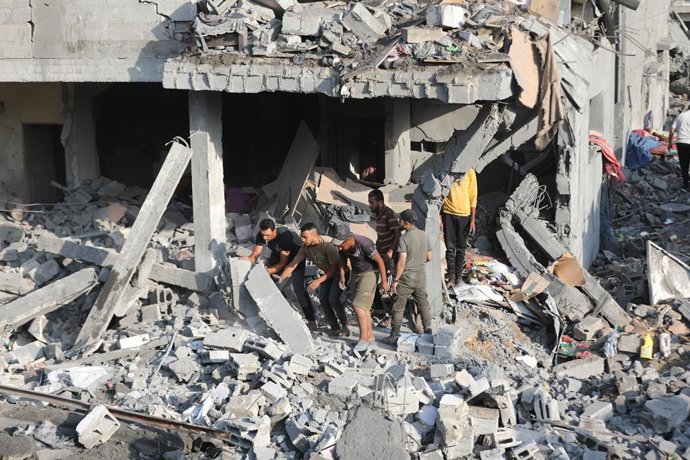 Danys materials per un bombardeig llançat el 16 de juliol del 2026 per Israel contra la Franja de Gaza, malgrat l'alto el foc pactat a l'octubre del 2025