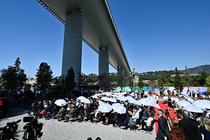 Archivo - Actos en 2023 en recuerdo del derrumbe en 2018 del puente Morandi, en la ciudad de Génova, Italia (archivo)