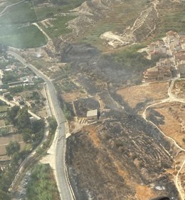 Imagen aérea del incendio