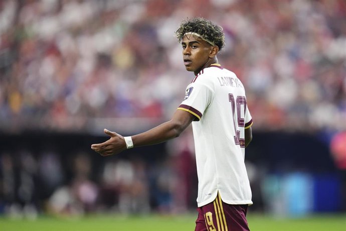 El extremo de la selección española y el FC Barcelona Lamine Yamal, ante Francia en las semifinales del Mundial 2026. 