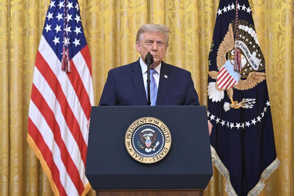 El presidente de Estados Unidos, Donald Trump, da un discurso a la nación en la Casa Blanca en Washington DC, EEUU