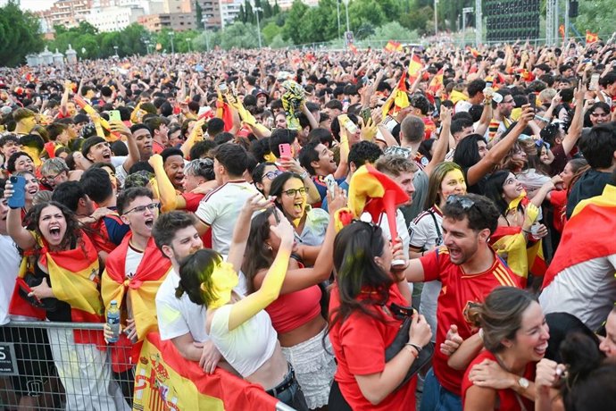 Imagen de archivo de la celebración de una victoria de la Selección Española de Fútbol.
