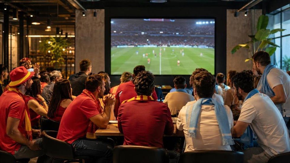 Aficionados viendo el partido