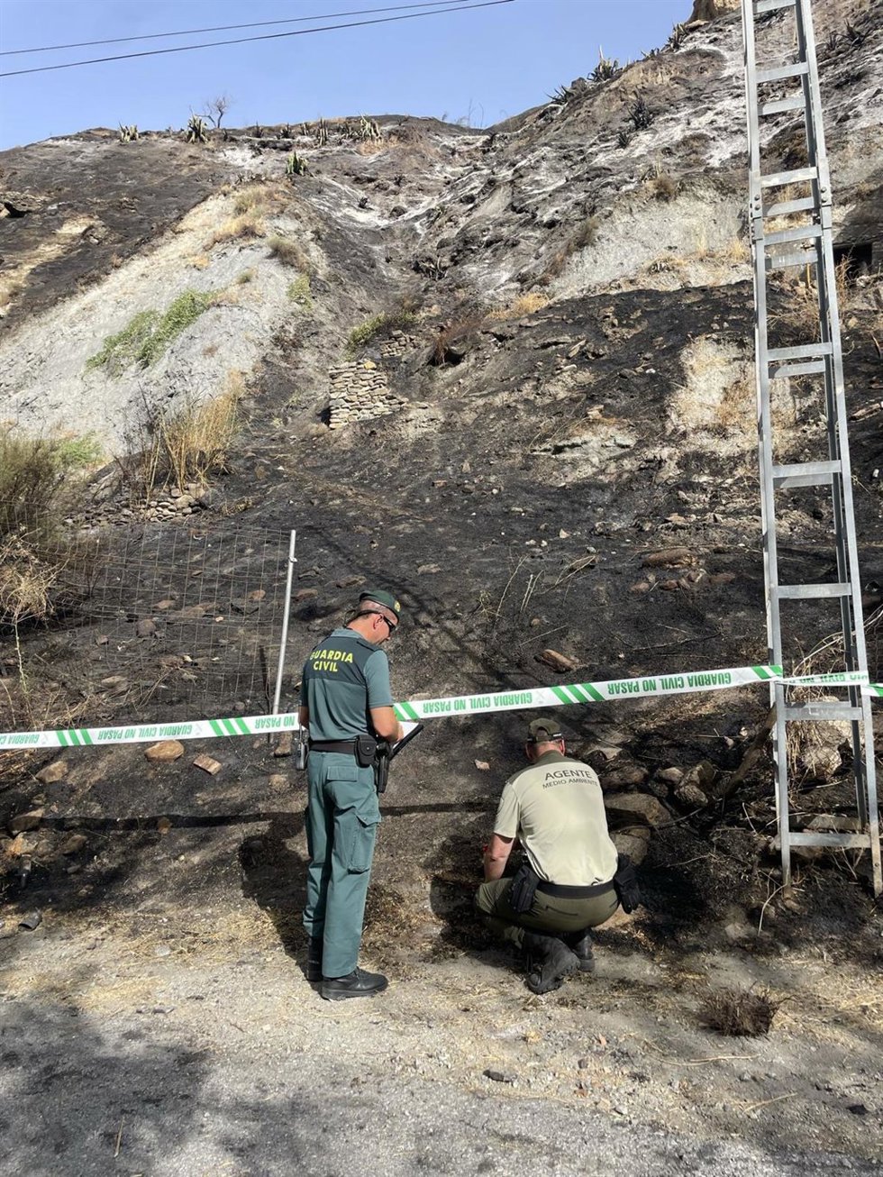Incendio en Cenes de la Vega de este pasado jueves.