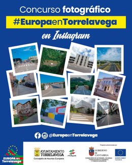 Cartel concurso foto Torrelavega para conocer Europa y los proyectos que financia en la ciudad