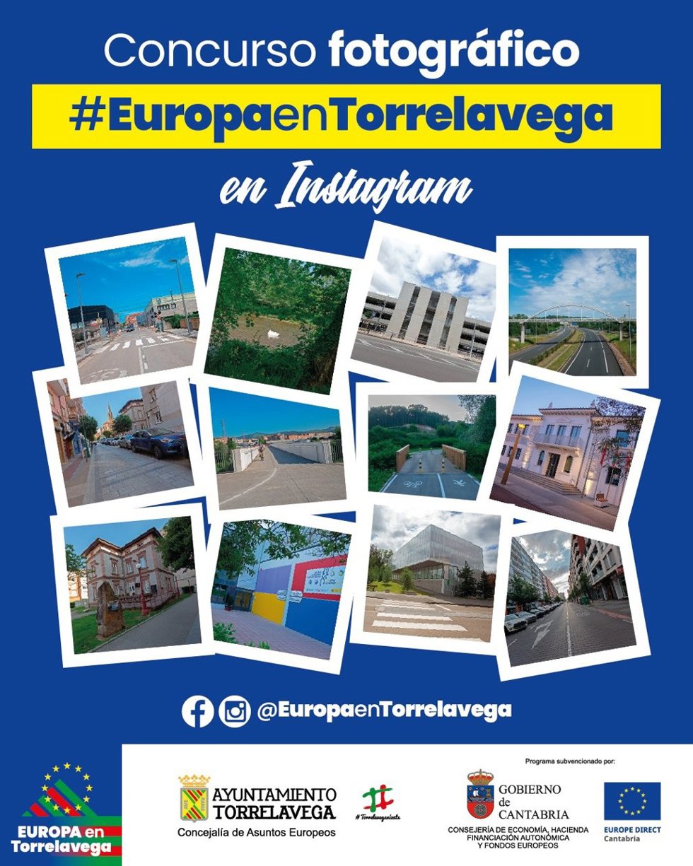 Cartel concurso foto Torrelavega para conocer Europa y los proyectos que financia en la ciudad
