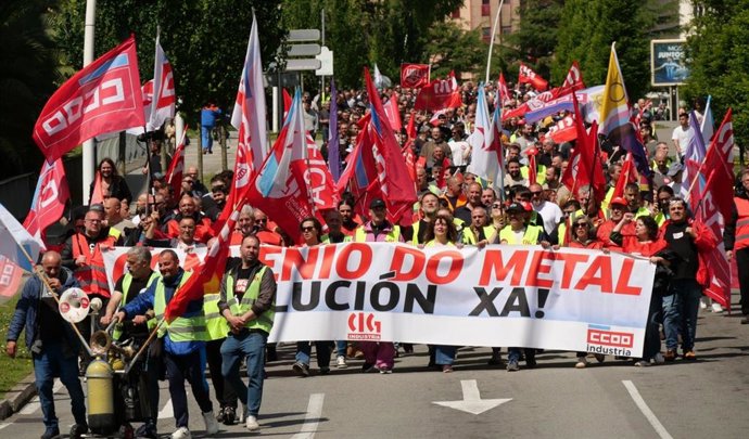 Archivo - Protesta del sector del metal en la provincia de A Coruña