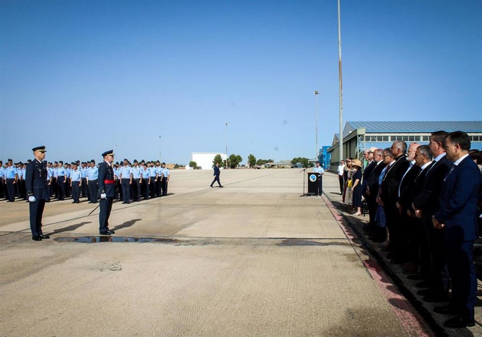 Acto de toma de posesión del nuevo coronel jefe de la Base Aérea de Albacete, jefe del Ala 14, Francisco Javier Rodríguez Ramos.