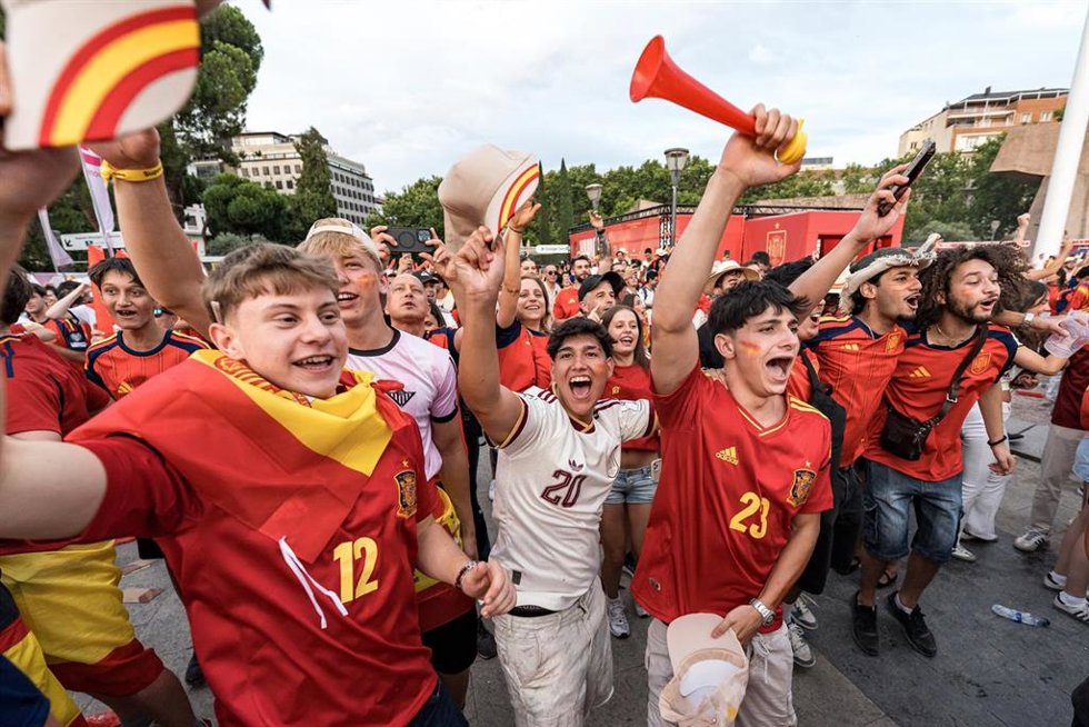 Aficionados a la selección española de fútbol.