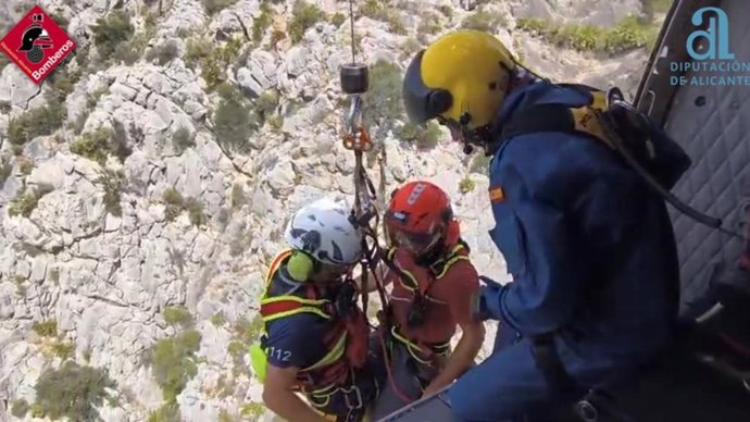 Imatge d'un dels rescats realitzat pels bombers