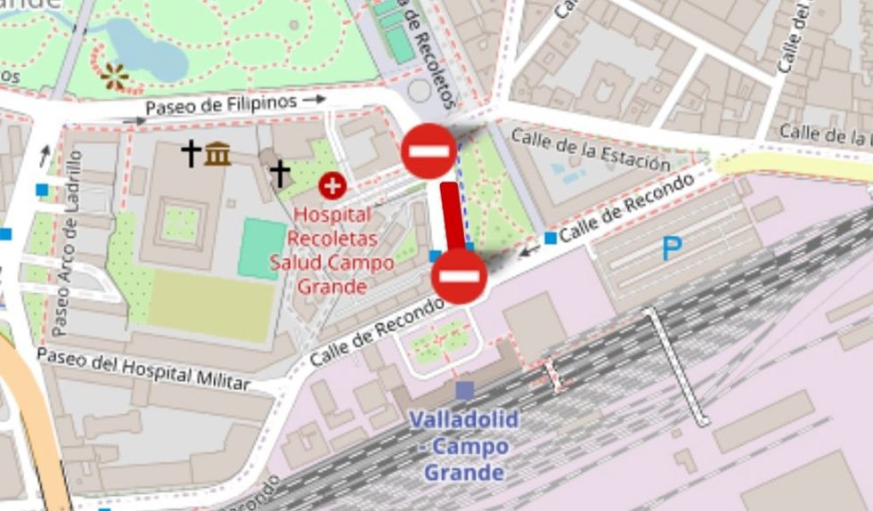 Corte de tráfico en la calle Estación del Norte.