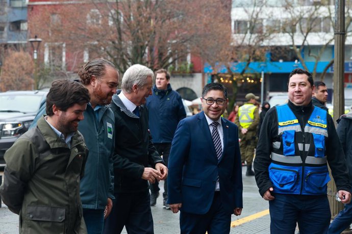 Concepción, Viernes 17 de julio de 2026  El Presidente de la República, José Antonio Kast, acompañado del subsecretario de Desarrollo Regional, Sebastián Figueroa; del gobernador de la Región del Biobío, Sergio Giacaman; del delegado presidencial de la