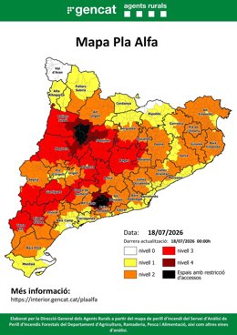 Mapa del Plan Alfa este sábado