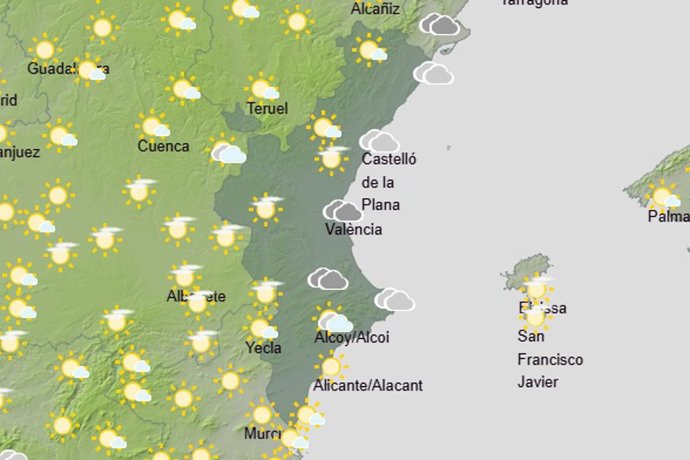 Predicción del tiempo en la Comunitat Valenciana para este sábado 18 de julio de 2026