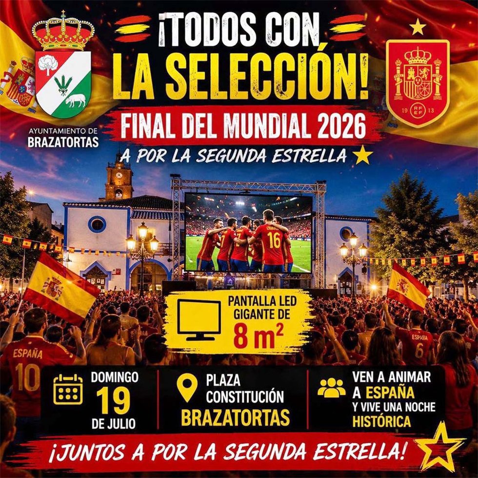 Cartel del Mundial en Brazatortas