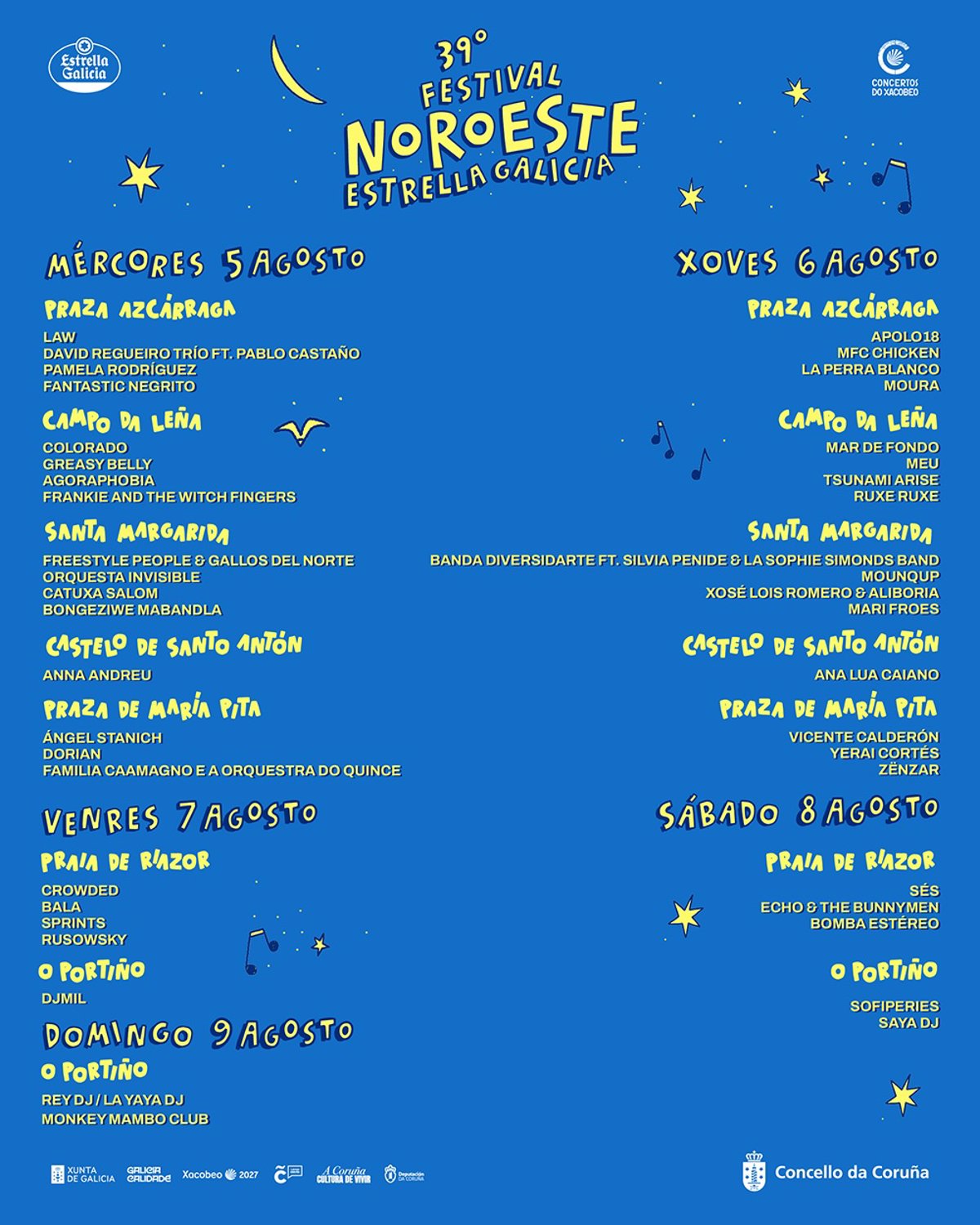 El Festival Noroeste, que se celebrará del 5 al 8 de agosto en A Coruña, presenta su programación por días