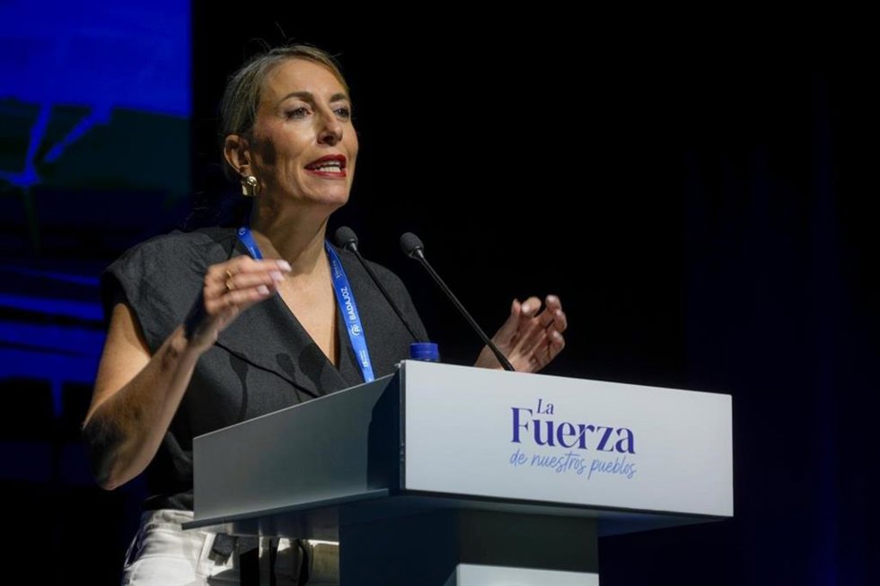 La presidenta del PP de Extremadura, María Guardiola, durante la clausura del XV Congreso Provincial del PP de Badajoz, a 18 de julio de 2026, en Mérida.