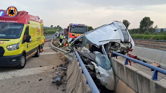 Accidente en la A35 a su paso por Montesa (Valencia)