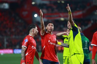 Futbol, Independiente vs Universidad de Chile. Octavos de final, Copa Sudamericana 2025. El jugador de Universidad de Chile Matias Zaldivia es fotografiado durante el partido de vuelta de los octavos de final de la Copa Sudamericana contra Independiente