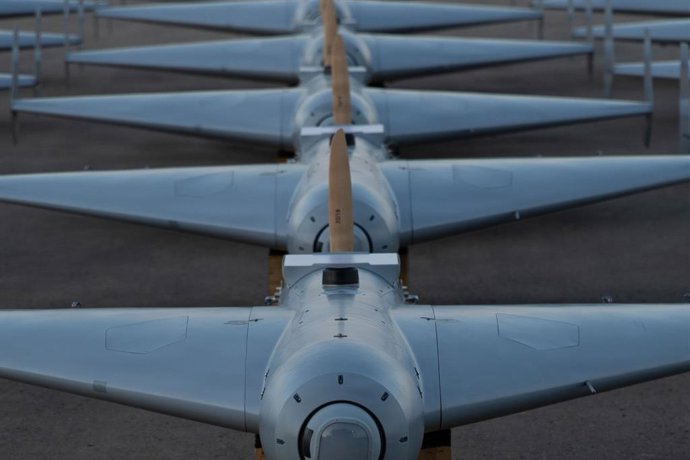 Archivo - Arxivo - Drones estacionats en la pista d'una base a la zona d'operacions del Comandament Central d'EUA (arxiu)