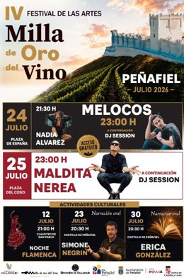 Cartel del Festival de las Artes Milla de Oro del Vino.