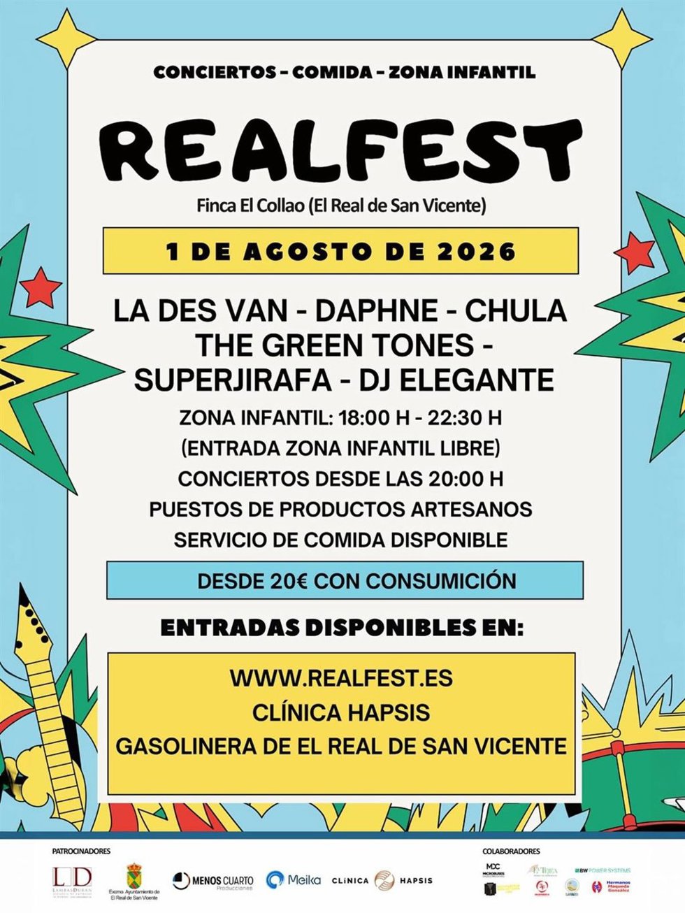 RealFest celebra su II edición el 1 de agosto en El Real de San Vicente con música y actividades para todas las edades