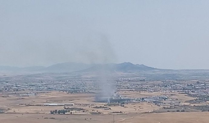 Incendio declarado en Quintana de la Serena (Badajoz), a 19 de julio de 2026.
