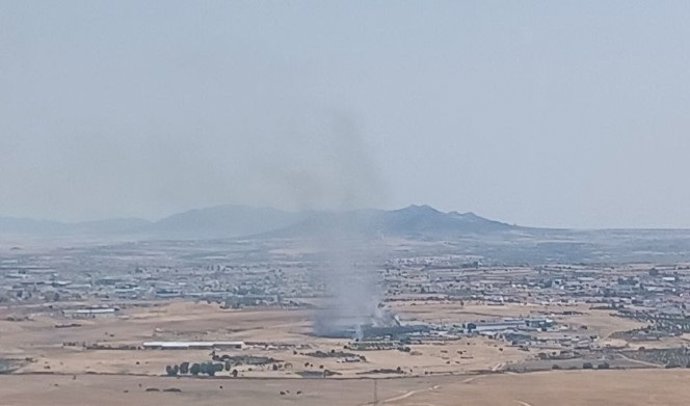 Incendio declarado en Quintana de la Serena (Badajoz), a 19 de julio de 2026.