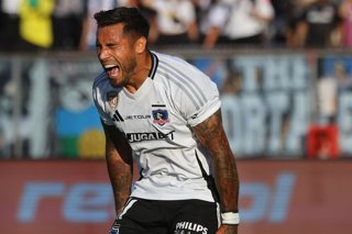 Futbol, Colo Colo vs Audax Italiano Fecha 30, Liga de primera 2025. El jugador de Colo Colo Marcos Bolados es fotografiado durante un partido de la liga de primera contra Audax Italiano disputado en el estadio Monumental de Santiago,