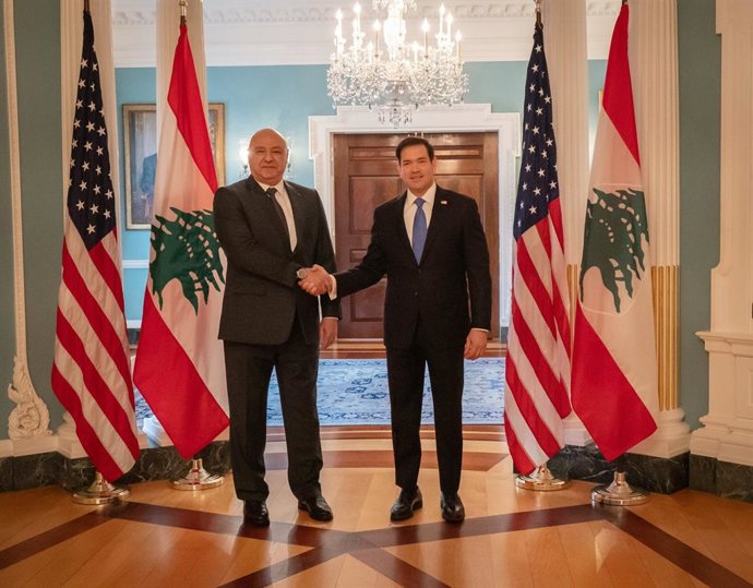 Michel Aoun e Marco Rubio