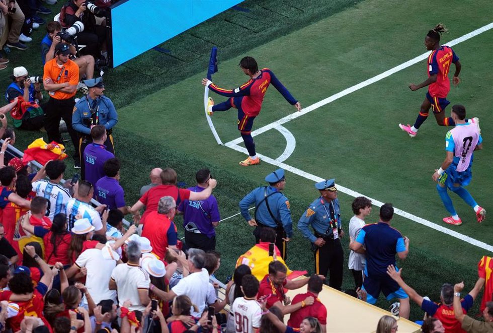 Ferran Torres celebra su gol en el España-Argentina del Mundial 2026