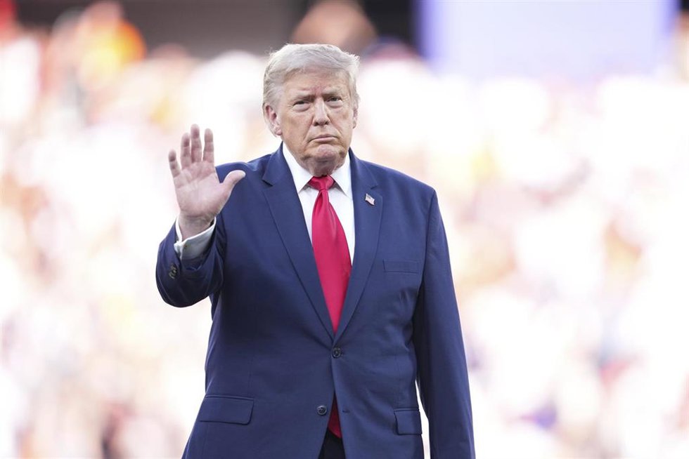 El presidente de Estados Unidos, Donald Trump, el MetLife Stadium de Nueva Jersey